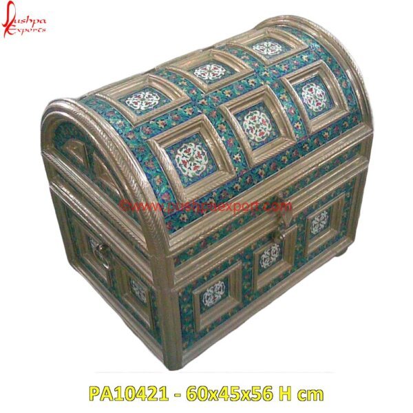 Minakari Brass Metal Jewelry Box PA10421 White Metal Handicrafts, White Metal Items, White Metal Jewelry Box, Blue And White Metal Box, Hard White Metal Box, White Metal Antique Box, White Metal Decorative Box, White Metal Box.jpg