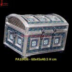 White Metal storage Box Pure Meenakari work