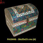 White Metal Pure Meenakari Storage Box