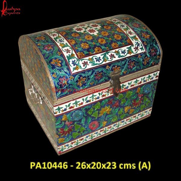 White Metal Pure Meenakari Storage Box PA10446 (A) White Metal Rectangle Box, White Metal Ring Box, White Metal Trinket Box, Metal Decorative Boxes, White Metal Box, White Metal Chest, White Metal Dry Fruit Box, White Metal Gift Articles.jpg