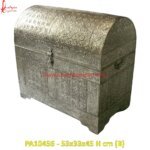 White Metal Carved Storage Box