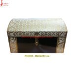 Brass Plated White Metal Box with Floral Design