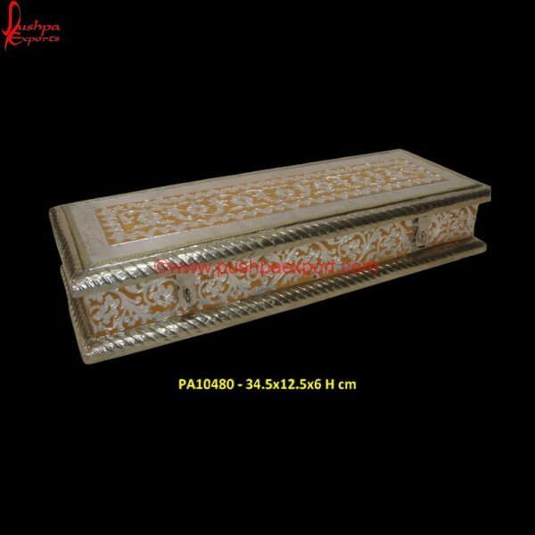 White Metal Multipurpose Jewellery Box with Floral Design PA10480 White Metal Box, White Metal Chest, White Metal Dry Fruit Box, White Metal Gift Articles, White Metal Gift Items, White Metal Gifts, White Metal Handicrafts, White Metal Items, White.jpg