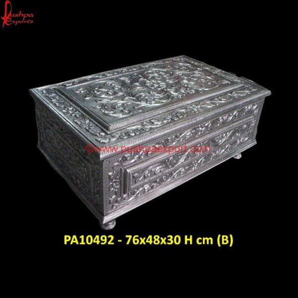 PA10492 (B) White Metal Trinket Box, Metal Decorative Boxes, White Metal Box, White Metal Chest, White Metal Dry Fruit Box, White Metal Gift Articles, White Metal Gift Items, White Metal Gifts, White.jpg