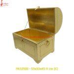 Gold Meenakari Brass Metal Jewellery Box