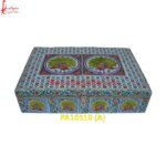 Multicolor White Metal Jewellery Box with Peacock Embossing