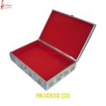 Multicolor White Metal Jewellery Box with Peacock Embossing