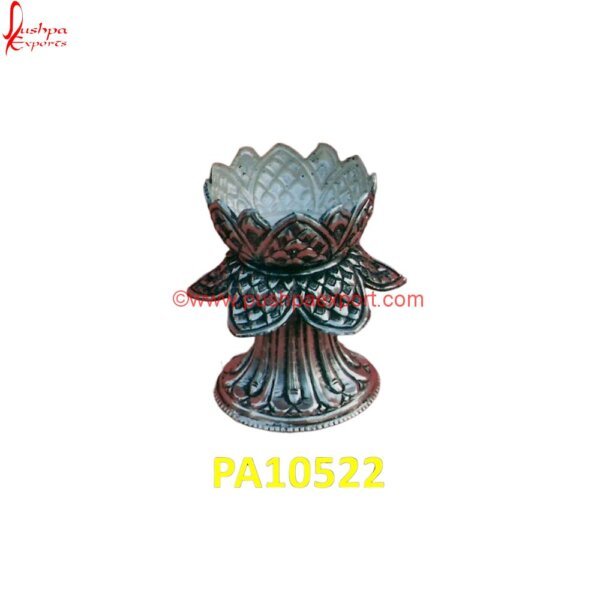 Silver Flower Candle Stand PA10522 elegant silver candle stand,white metal candle stand,White Metal Agarbatti Stand,White Metal Lotus Candle Stand,White Metal Metal Long Candle Stand,White Metal Flower Candle Stand,.jpg