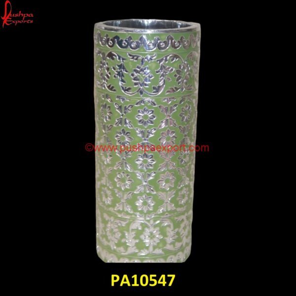 Green Meenakari Candle Stand PA10547 White Metal Table Candle Stand,Embossed White Metal Candle Stand,White Metal Tea Light Holder,White Metal Tea Light  Holder,White Metal Antique Candle Stand,White Metal Wall Candle.jpg