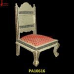 Meenakari Silver Chair with Velvet Fabric