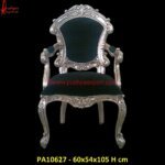 Silver Chair with Floral Design