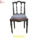 Silver Metal Carved Dining Chair