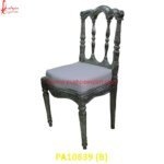 Silver Metal Carved Dining Chair