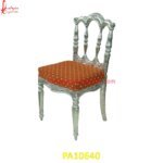 Carved Dining Chair With Silver Legs
