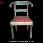 Rams Head Meenakari Silver Chair