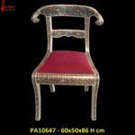 Rams Head Indian Meenakari Silver Chair