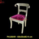 Rams Head Silver Chair with Velvet Fabric