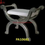 White Metal Roman Curule Chair