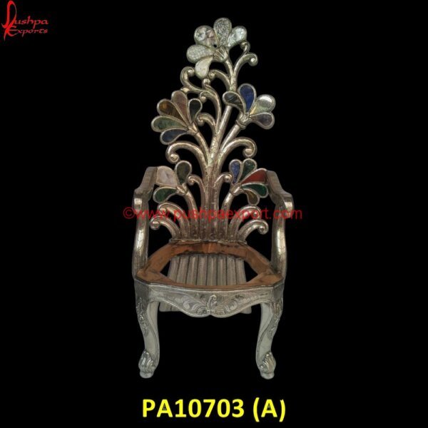 White Metal Wooden Chair with Semi Precious Stone Inlay PA10703 (A) Antique Throne Chair Carved, Antique White Metal Chairs, Carved Elephant Chair, Carved Lion Head Throne Chair, Carved Swan Chair, Carved Throne Chairs, Carved Victorian Chair, Carved Wing.jpg