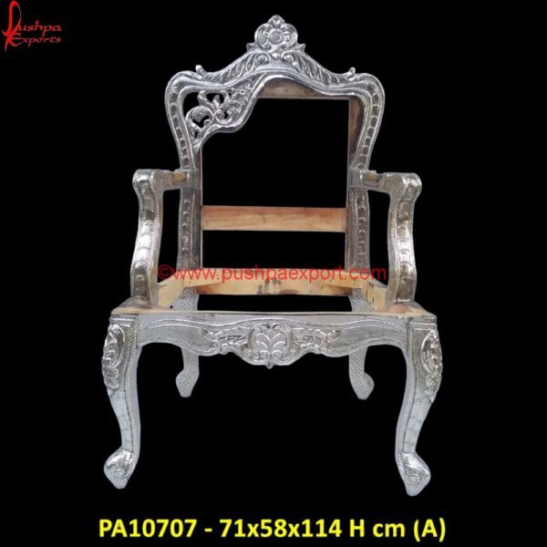 Royal Silver Chair with Floral Design PA10707 (A) Carved Throne Chairs, Carved Victorian Chair, Carved Wing Chair, Carved Wood Throne Chair, Hand Carved Wooden Dining Chairs, High Back Carved Wooden Chair, Indian Carved Wooden Chairs.jpg