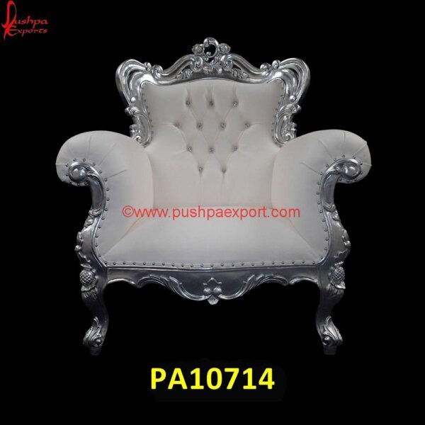 Luxury Silver Armchair PA10714 White Metal Armchair, White Metal Bar Chairs, White Metal Chairs Set Of 2, White Metal Chairs Set Of 4, White Metal Chowki, White Metal Dining Room Chairs, White Metal Embossed Furniture.jpg