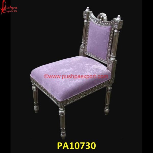 White Metal Dining Carving Chair PA10730 Carved Dining Chairs, Carved Wood Chair, Carved Wood Dining Chairs, Dining Chairs Silver Legs, Dining Chairs With Silver Legs, Hand Carved Chair, Hand Carved Wooden Chairs, Silver Accent.jpg