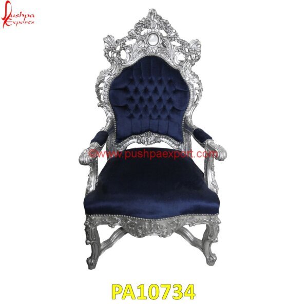 White Metal Wooden Carved Chair PA10734 Dining Chairs With Silver Legs, Hand Carved Chair, Hand Carved Wooden Chairs, Silver Accent Chair, Silver Dining Chairs, Silver Metal Chairs, Silver Throne Chair, Silver Vanity Chair.jpg