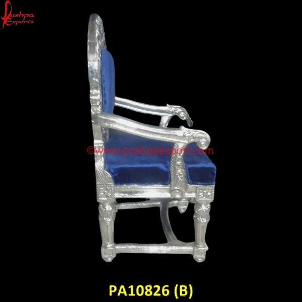 PA10826 (B) Carved Wood Dining Chairs, Dining Chairs Silver Legs, Dining Chairs With Silver Legs, Hand Carved Chair, Hand Carved Wooden Chairs, Silver Accent Chair, Silver Dining Chairs, Silver Metal.jpg