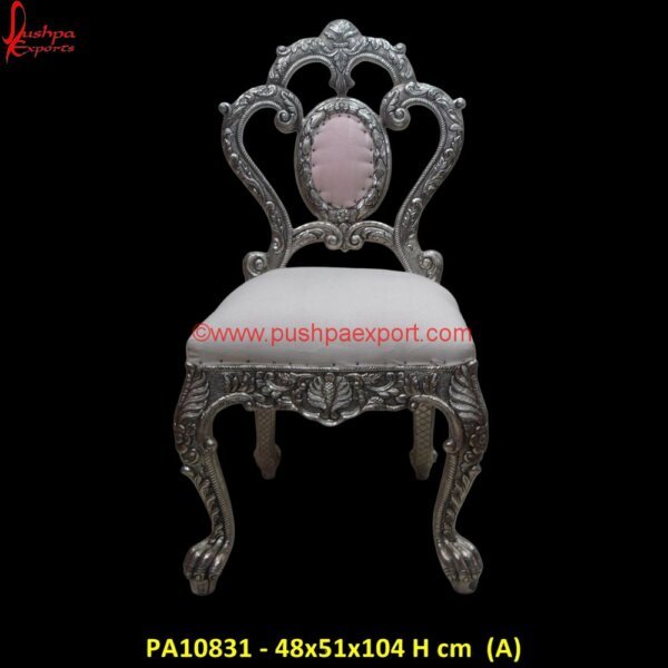 Antique Silver Carved Chair without handles PA10831 (A) Silver Velvet Chair, White And Silver Accent Chair, White Metal Dining Chairs, Antique Carved Lion Chair, Antique Throne Chair Carved, Antique White Metal Chairs, Carved Elephant Chair.jpg