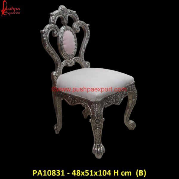 PA10831 (B) White And Silver Accent Chair, White Metal Dining Chairs, Antique Carved Lion Chair, Antique Throne Chair Carved, Antique White Metal Chairs, Carved Elephant Chair, Carved Lion Head Throne.jpg