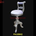 Silver Bar Stool with Back Rest