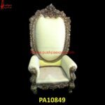 High Back Singhasan Chair with Floral Design