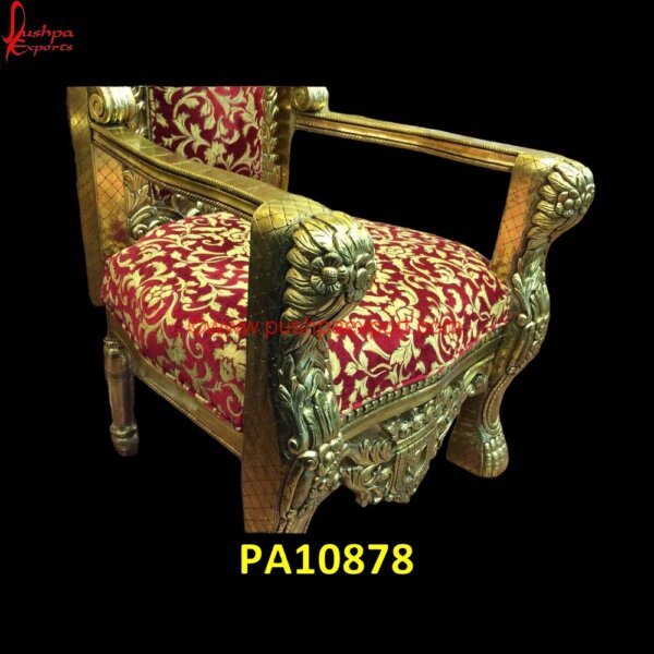 Royal Gold Carved Chair with Floral Arms PA10878 Carved Lion Head Throne Chair, Carved Swan Chair, Carved Throne Chairs, Carved Victorian Chair, Carved Wing Chair, Carved Wood Throne Chair, Hand Carved Wooden Dining Chairs, High Back.jpg