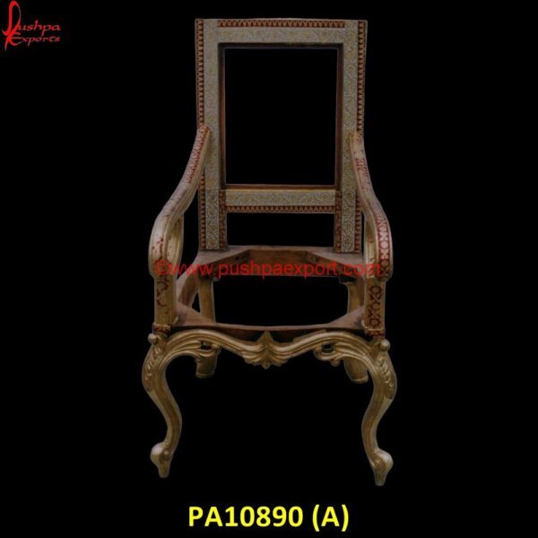 Golden Meenakari Chair PA10890 (A) White Metal Armchair, White Metal Bar Chairs, White Metal Chairs Set Of 2, White Metal Chairs Set Of 4, White Metal Chowki, White Metal Dining Room Chairs, White Metal Embossed Furniture.jpg