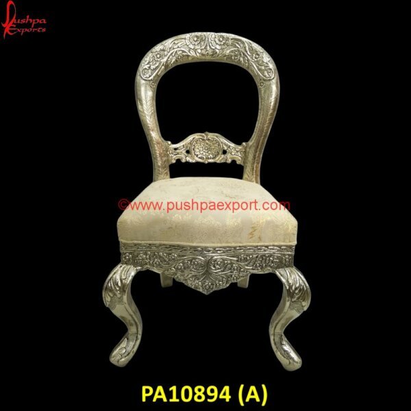 Antique Carved Floral Chair PA10894 (A) White Metal Dining Room Chairs, White Metal Embossed Furniture, White Metal Furniture Udaipur, Silver Chairs, The Silver Chair, White Metal Chairs, Antique Carved Chair, Antique Carved.jpg