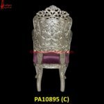 White Metal Armchair with Floral Back Design