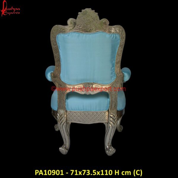 PA10901 (C) Hand Carved Chair, Hand Carved Wooden Chairs, Silver Accent Chair, Silver Dining Chairs, Silver Metal Chairs, Silver Throne Chair, Silver Vanity Chair, Silver Velvet Chair, White Chair.jpg