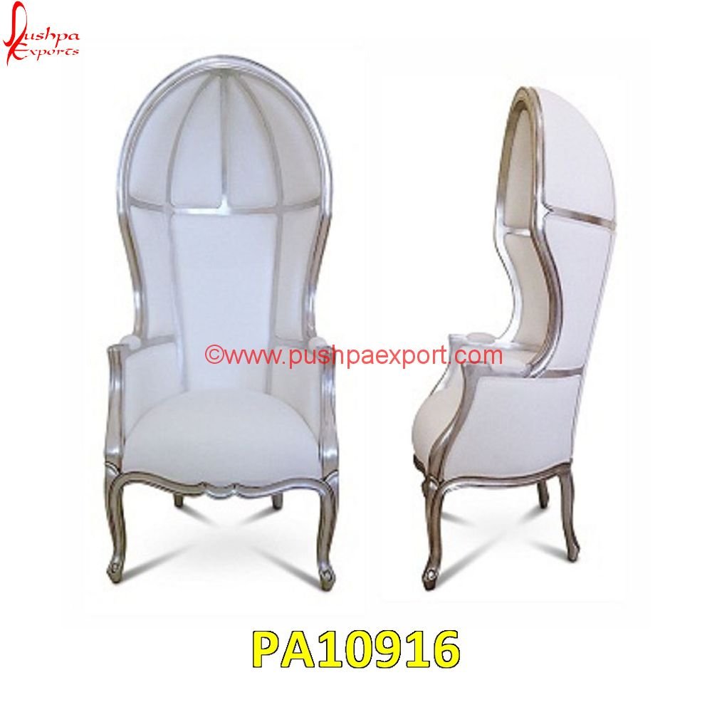 Silver Dome Chair with White Leather PA10916 Carved Throne Chairs, Carved Victorian Chair, Carved Wing Chair, Carved Wood Throne Chair, Hand Carved Wooden Dining Chairs, High Back Carved Wooden Chair, Indian Carved Wooden Chairs.jpg