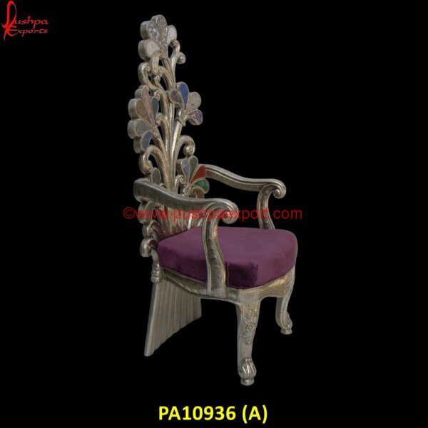 Traditional Floral Pattern Chair With Inlay Of Semi Precious Stones PA10936 (A) Carved Chairs, Carved Dining Chairs, Carved Wood Chair, Carved Wood Dining Chairs, Dining Chairs Silver Legs, Dining Chairs With Silver Legs, Hand Carved Chair, Hand Carved Wooden Chairs.jpg