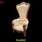 Royal Gold High Back Carved Wedding Chair