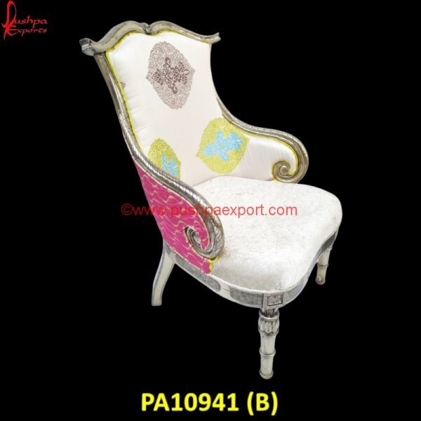 PA10941 (B) Silver Dining Chairs, Silver Metal Chairs, Silver Throne Chair, Silver Vanity Chair, Silver Velvet Chair, White And Silver Accent Chair, White Metal Dining Chairs, Antique Carved Lion.jpg