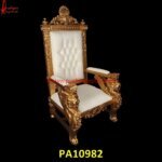 Raj Shahi Brass Chair with Lion Head Armrest