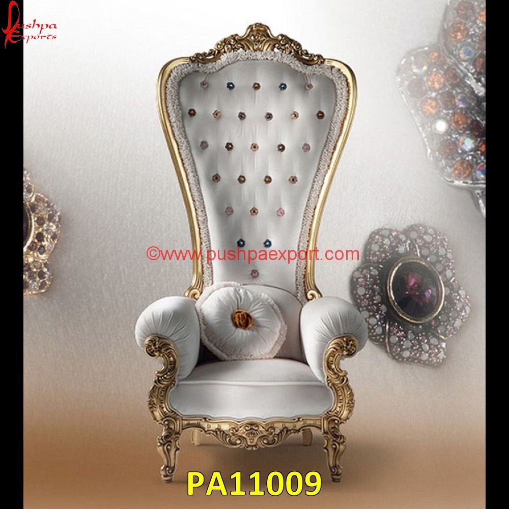 Luxurious Gold White Tufted High Back Carved Chair PA11009 Carved Dining Chairs, Carved Wood Chair, Carved Wood Dining Chairs, Dining Chairs Silver Legs, Dining Chairs With Silver Legs, Hand Carved Chair, Hand Carved WoodChairs, Silver Accent Chair.jpg