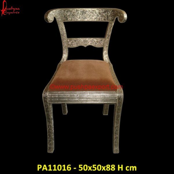 White Metal Carved Gundi Chair PA11016 Carved Dining Chairs, Carved Wood Chair, Carved Wood Dining Chairs, Dining Chairs Silver Legs, Dining Chairs With Silver Legs, Hand Carved Chair, Hand Carved WoodChairs, Silver Accent Chair.jpg