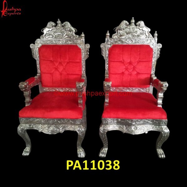 Royal Silver Maharaja Chair with Lion Head PA11038 Carved Dining Chairs, Carved Wood Chair, Carved Wood Dining Chairs, Dining Chairs Silver Legs, Dining Chairs With Silver Legs, Hand Carved Chair, Hand Carved WoodChairs, Silver Accent Chair.jpg