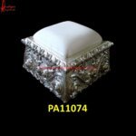 Silver Decorative Stool with Cushion