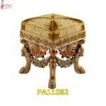 Royal Carved Brass Metal Dressing Stool