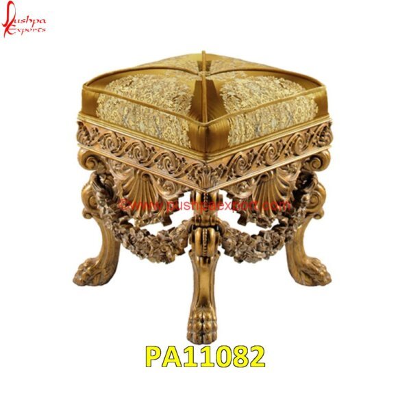 Royal Carved Brass Metal Dressing Stool PA11082 German Silver Pooja Stool, German Silver Stool, Pooja Chowki Silver, Pure Silver Chowki, Silver Accent Stool, Silver Bedroom Stool, Silver Chaurang, Silver Chowki, Silver Coated Chowki.jpg