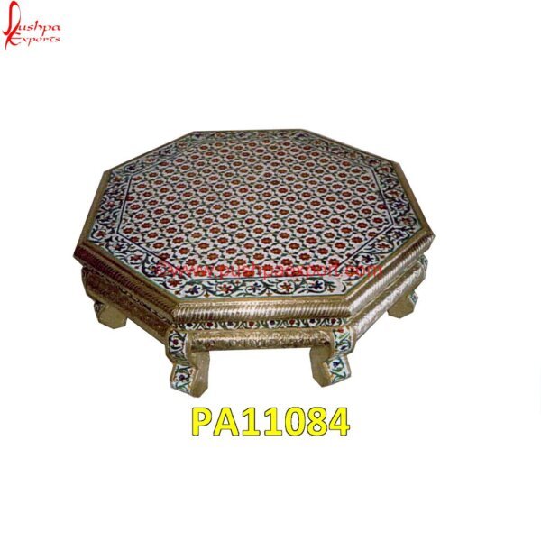 Silver Carved Wooden Meenakari Patla PA11084 Pooja Chowki Silver, Pure Silver Chowki, Silver Accent Stool, Silver Bedroom Stool, Silver Chaurang, Silver Chowki, Silver Coated Chowki, Silver Coated Pooja Stool, Silver Coating Stool.jpg