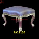 Classic Puff Silver Accent Stool